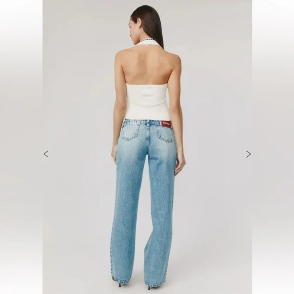 With Jean Gigi top in White Sleeveless Knit Top with Black Trim - Picture 5 of 7